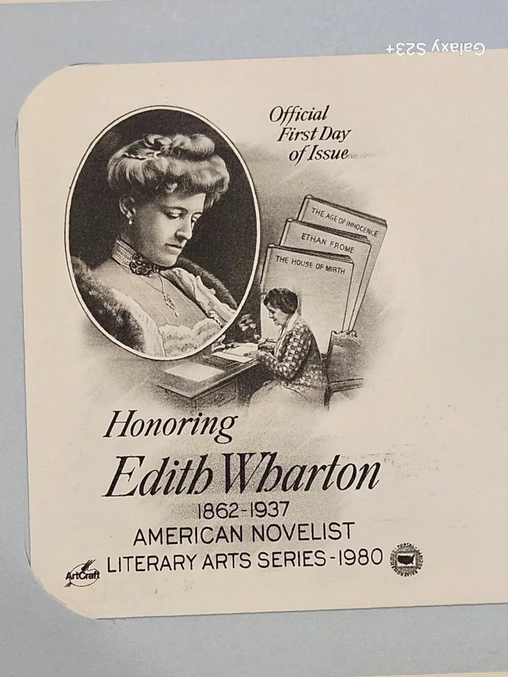 RARE COLLECTIBLE USPS 1ST DAY ISSUE COVER EDITH WHARTON NOVELIST STAMP FDC
